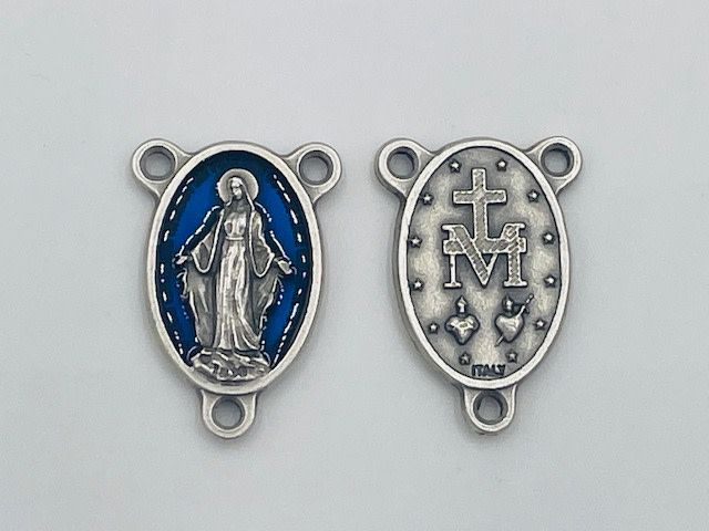 Blue Enameled Miraculous Medal Center