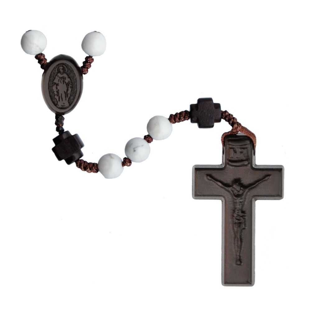 Howlite/Jujube Wood Rosary, Size: 6mm