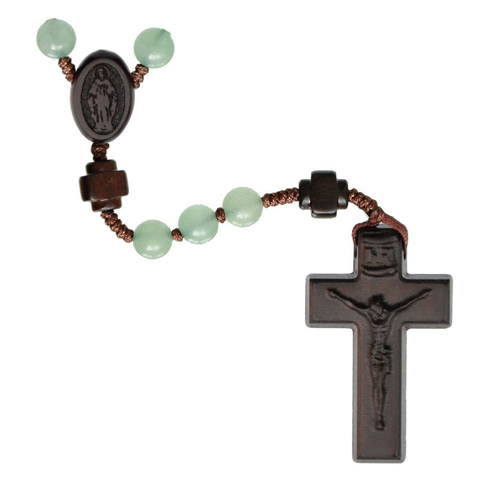 Green Jade/Jujube Wood Rosary, Size: 6mm