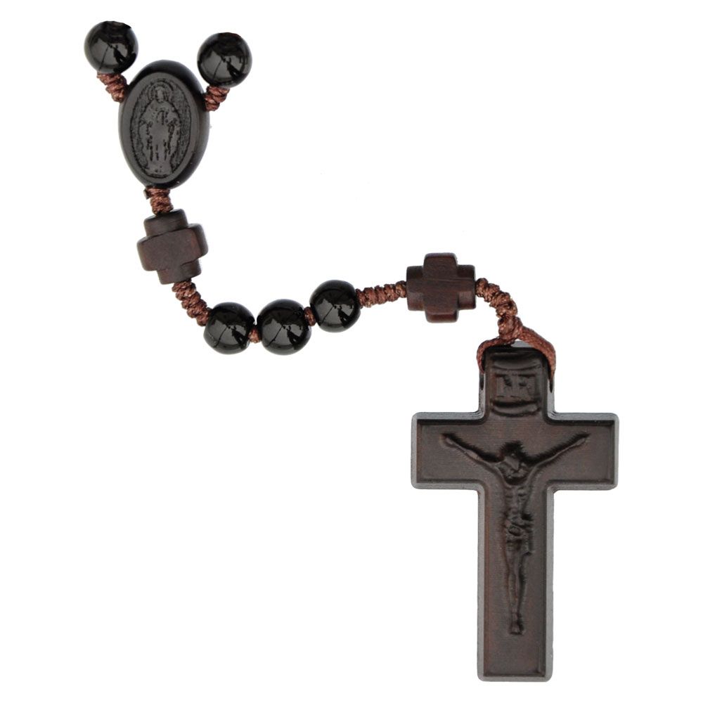 Black Onyx/Jujube Wood Rosary, Size: 6mm
