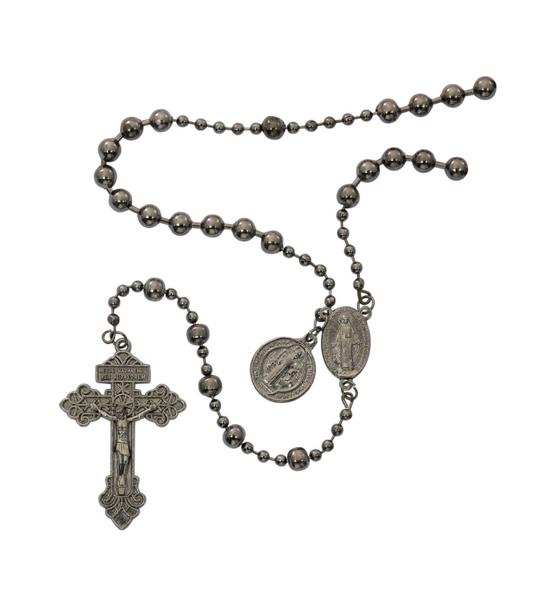 Gun Metal Saint Benedict Battle Rosary