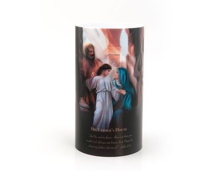 LED Holy Family Prayer Candle 4&quot; x 7&quot;
