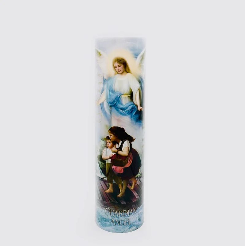 LED Prayer Candle - Traditional Guardian Angel Bridge