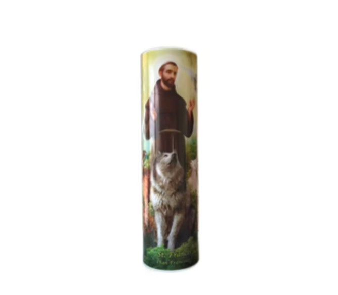 LED Candle - St Francis