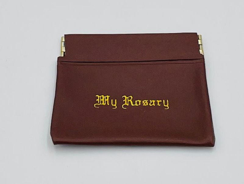 Vinyl &quot;Squeeze&quot; Rosary Case - brown