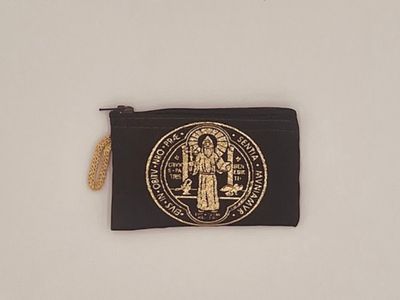 Saint Benedict Medal Rosary Pouch