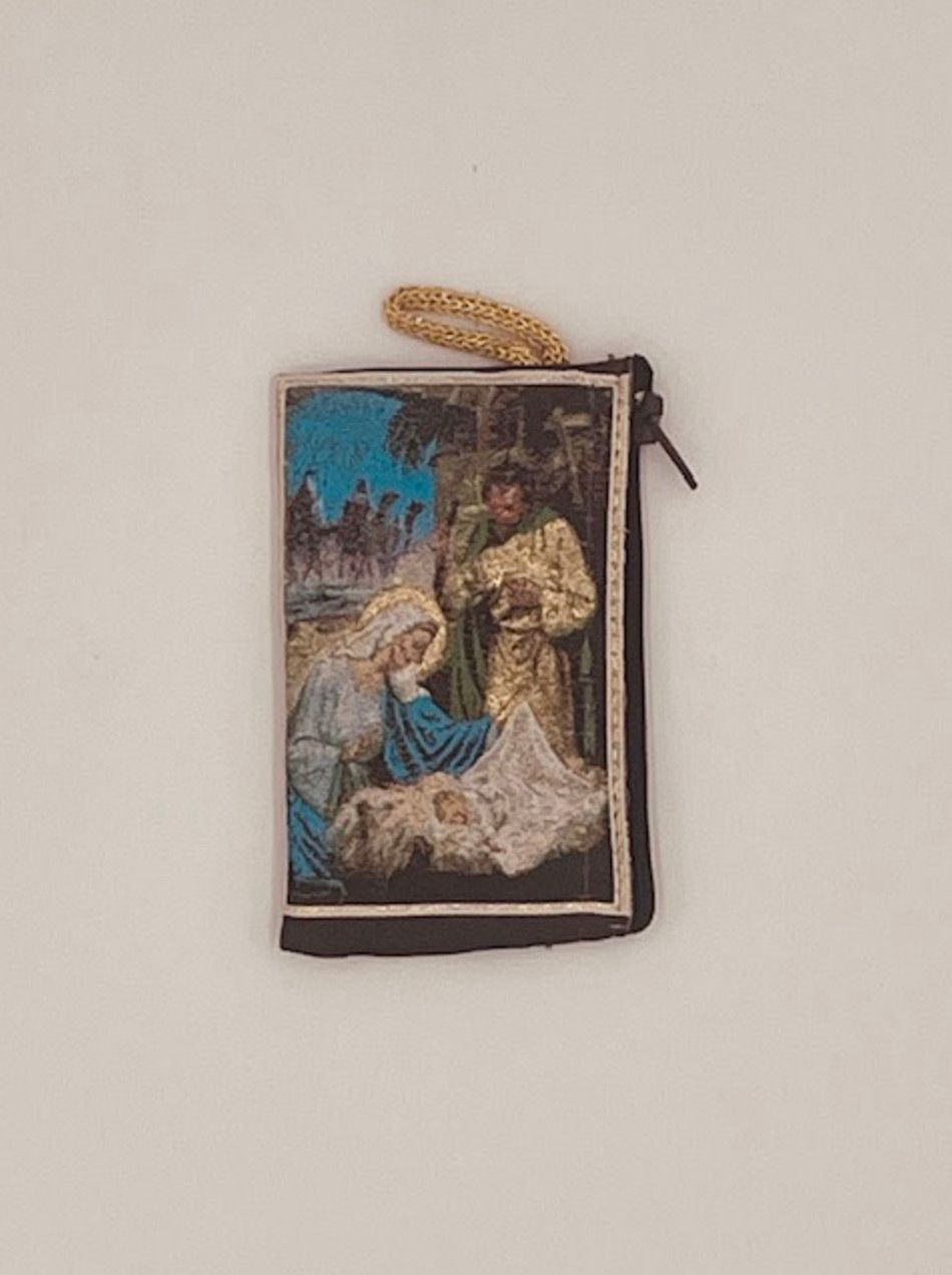 Nativity Woven Rosary Pouch