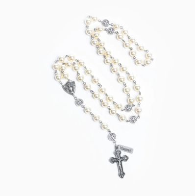 Rosary of Love - White Crystal Pearl