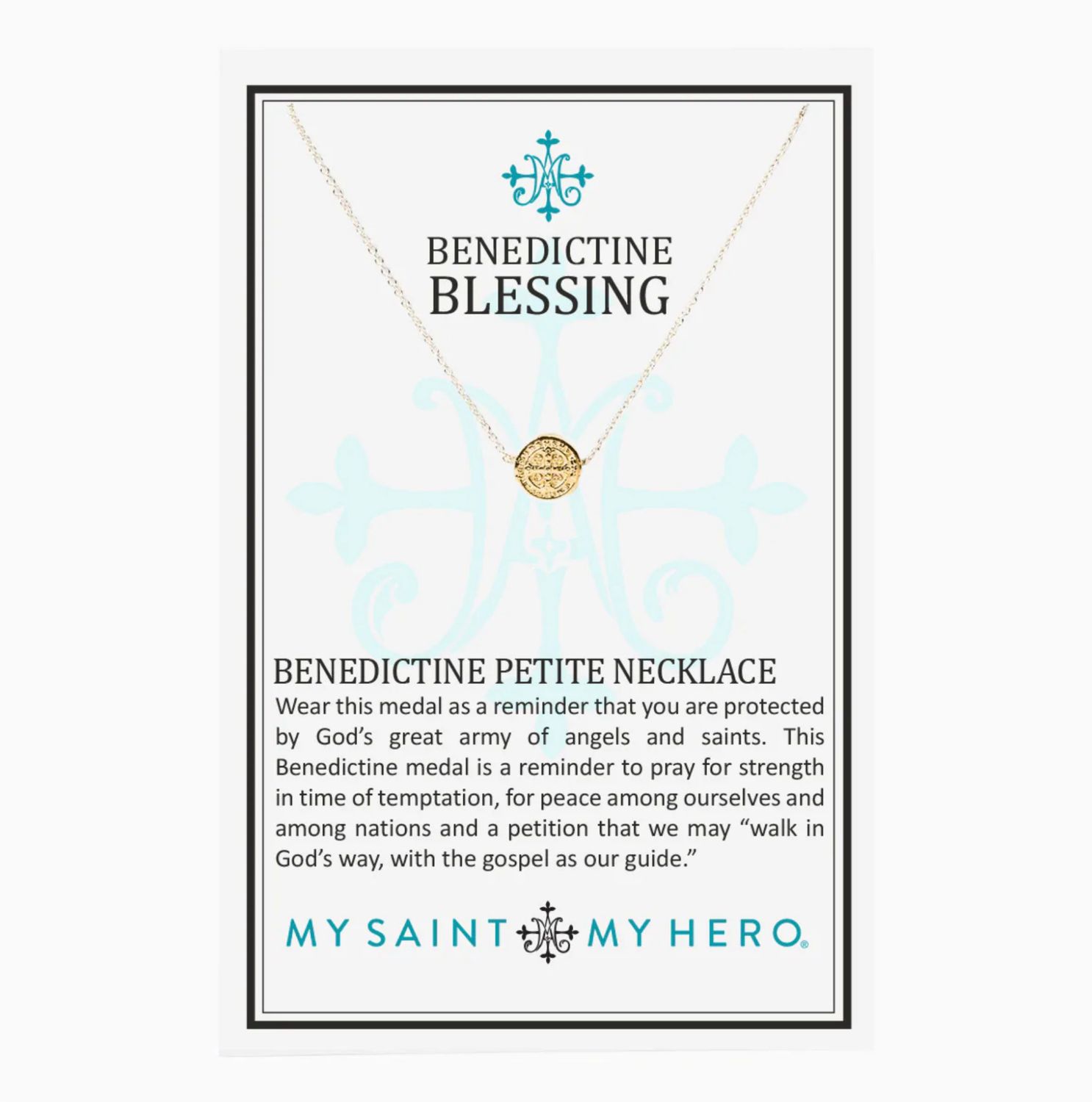 Benedictine Blessing Petite Necklace - gold-tone