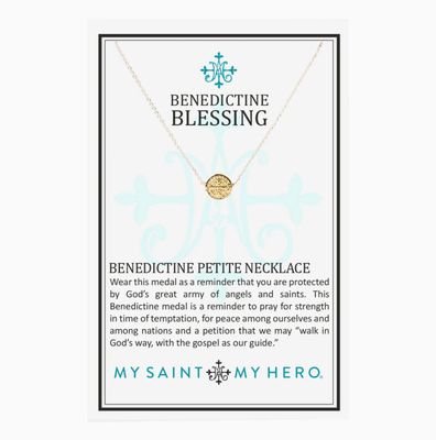 Benedictine Blessing Petite Necklace - gold-tone