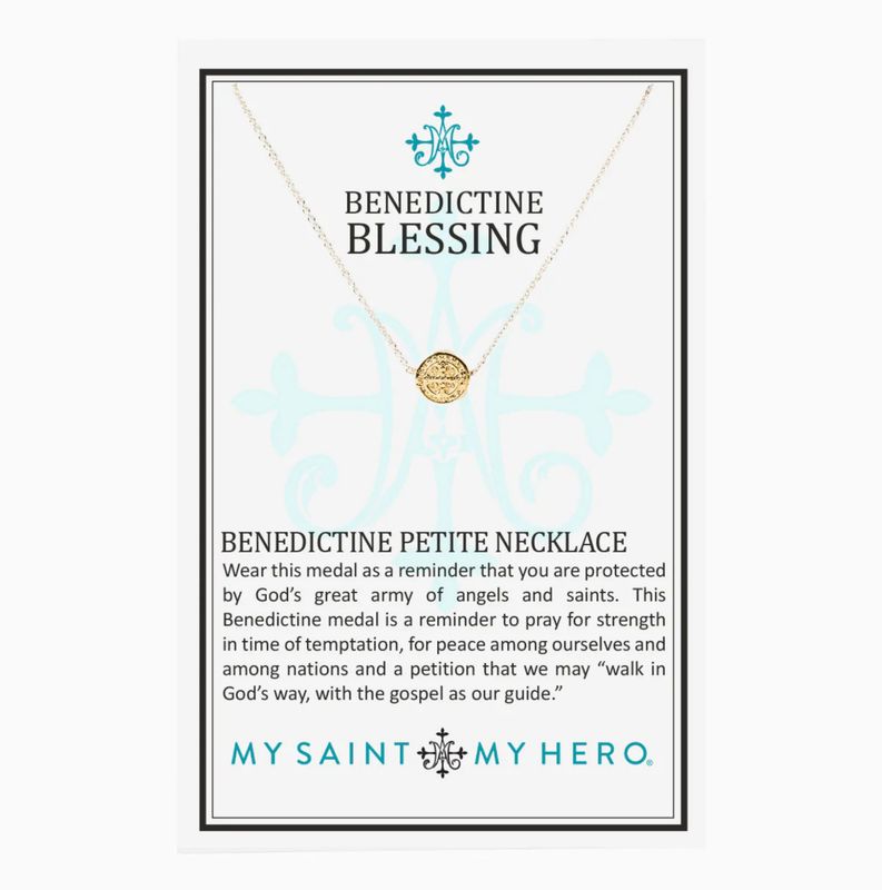 Benedictine Blessing Petite Necklace - gold-tone