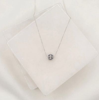 Benedictine Blessing Petite Necklace - silver tone