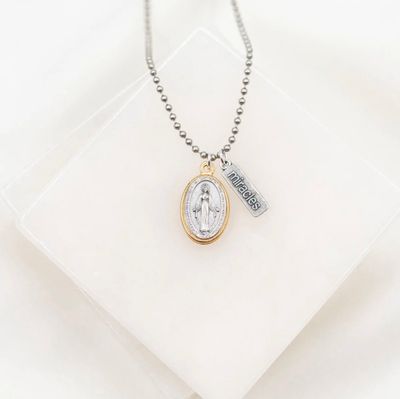 Miraculous Medal Bead Ball Necklace