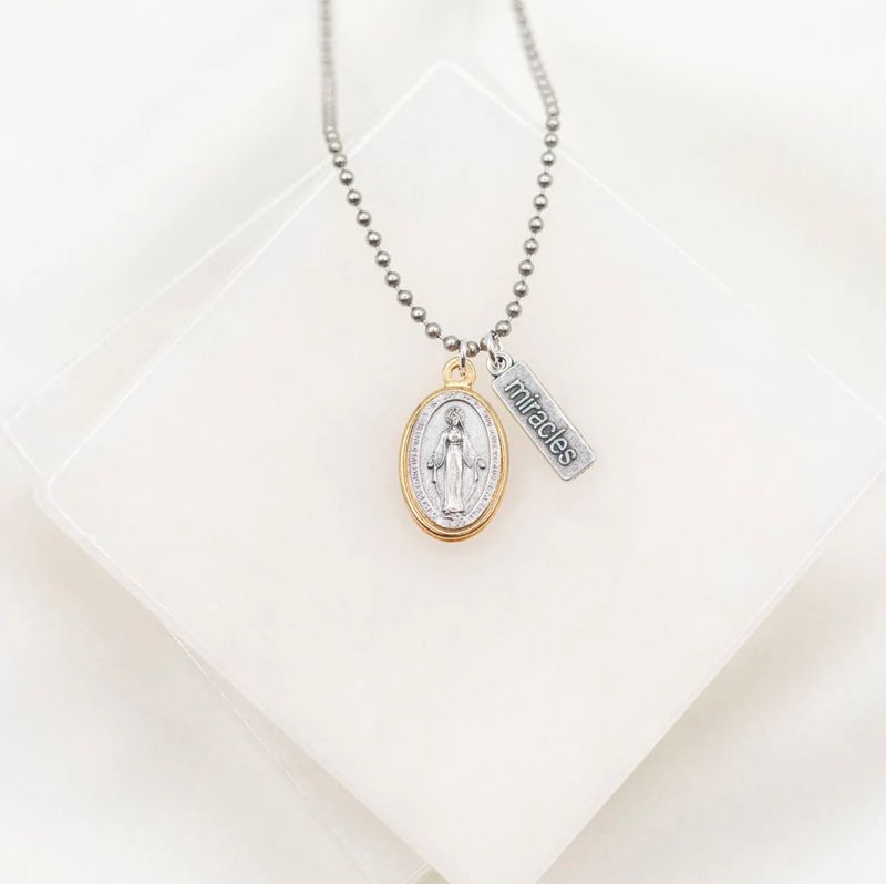 Miraculous Medal Bead Ball Necklace