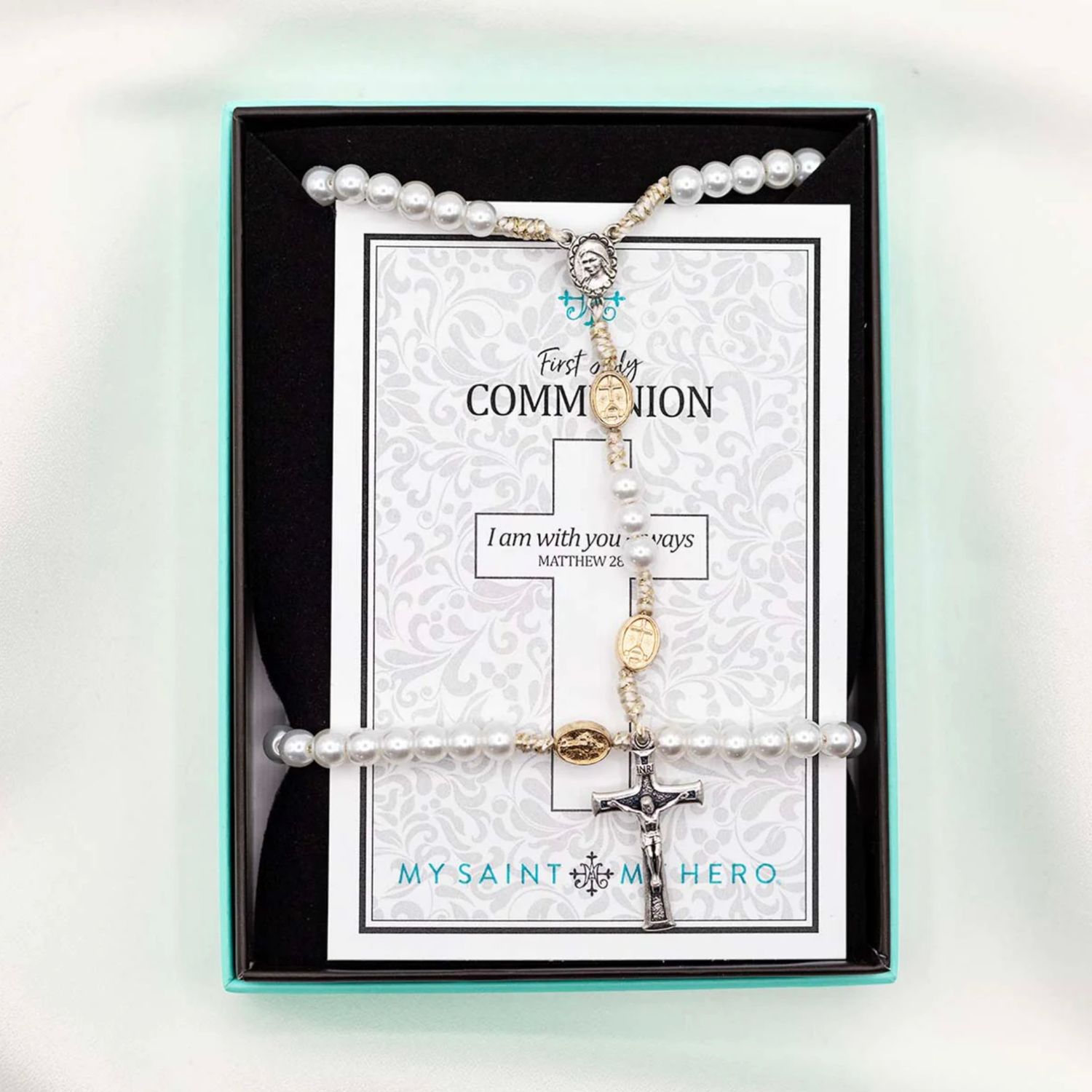 First Holy Communion Bracelet &amp; Rosary Set - for Girls