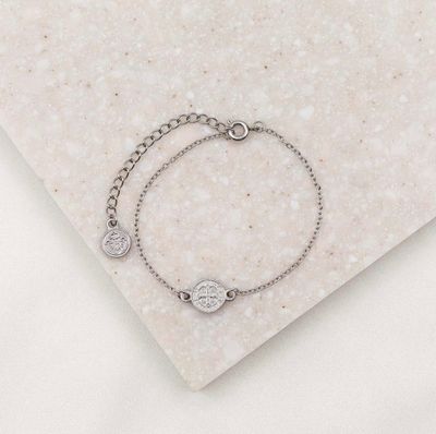 Breathe Benedictine Chain Bracelet silver-tone