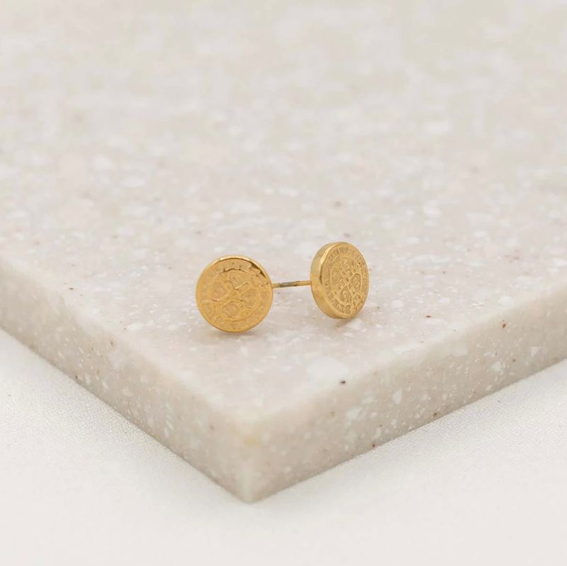 Benedictine Blessing Gold tone Stud Earrings