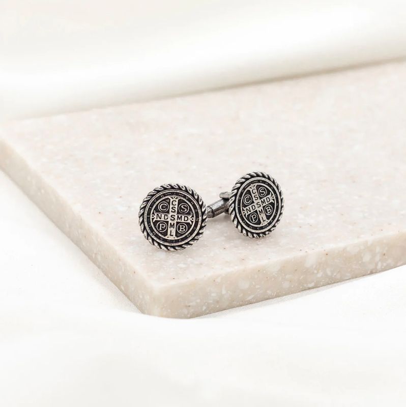 Benedictine Cuff Links silver-tone