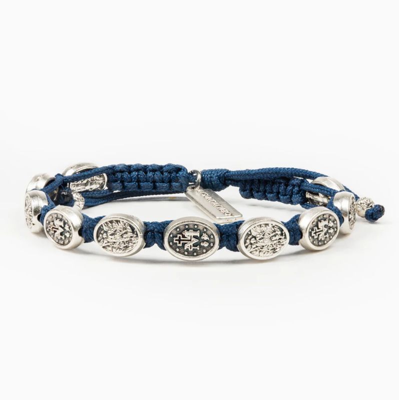 Archangel Michael + Miraculous Medal Protection Bracelet - navy