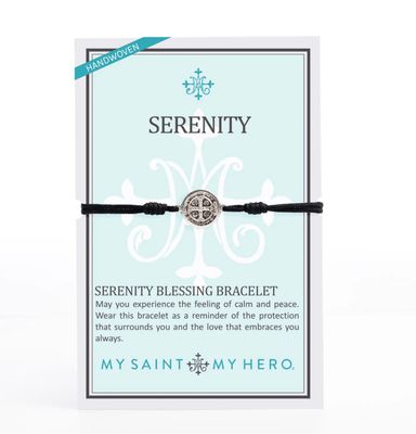 Serenity Benedictine Blessing Bracelet - black/silver-tone