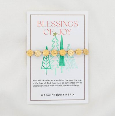 Blessings of Joy Christmas Blessing Bracelet - gold-tone