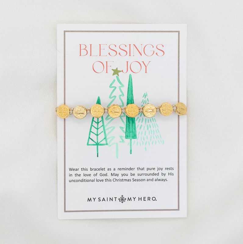 Blessings of Joy Christmas Blessing Bracelet - gold-tone