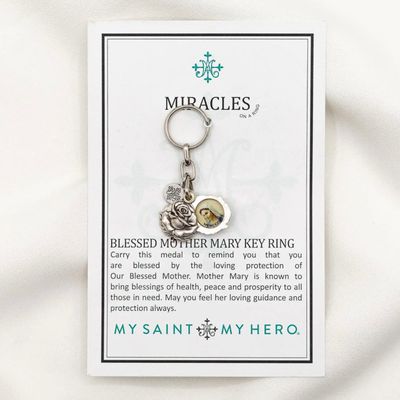 Miracles Mother Mary Rose Key Ring