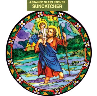 Saint Christopher Static Sticker / Window Cling