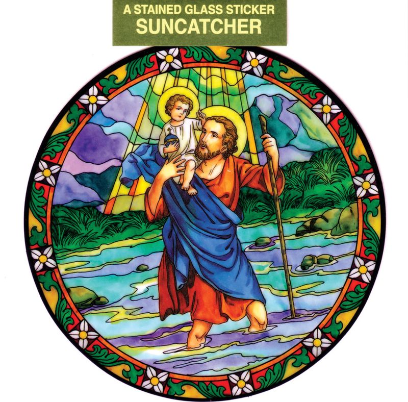 Saint Christopher Static Sticker / Window Cling