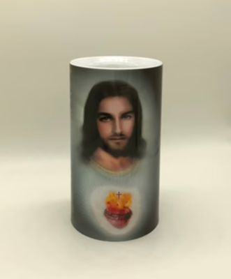 LED Candle 4x7&quot; - Sacred Heart &amp; St. Margaret Mary