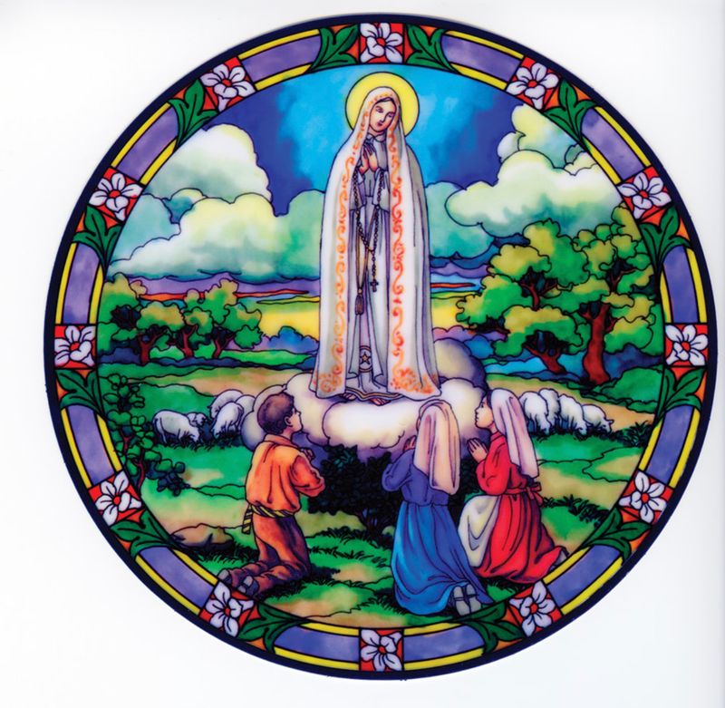 Our Lady of Fatima Static Sticker / Window Cling
