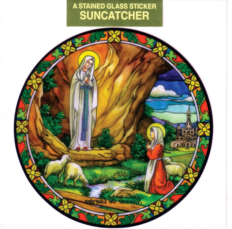 Our Lady of Lourdes Static Sticker / Window Cling