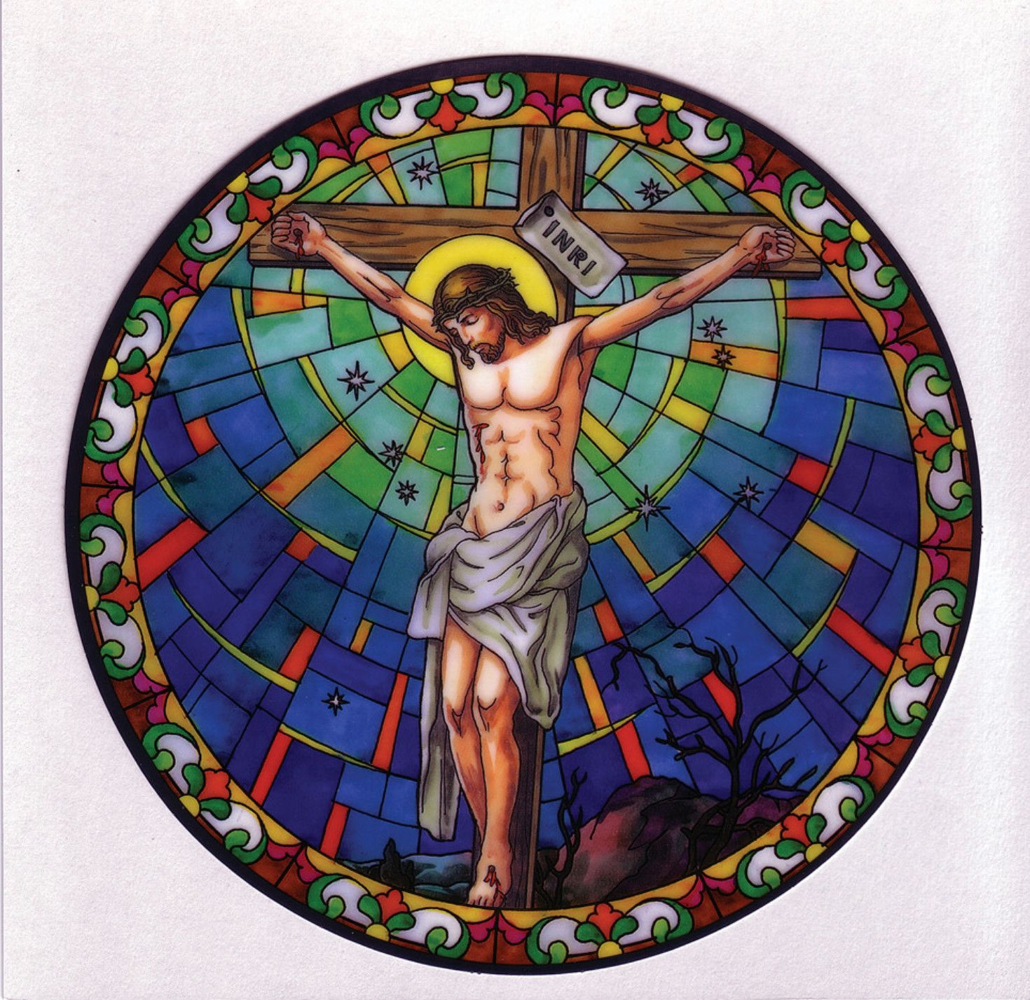Crucifixion Static Sticker / Window Cling