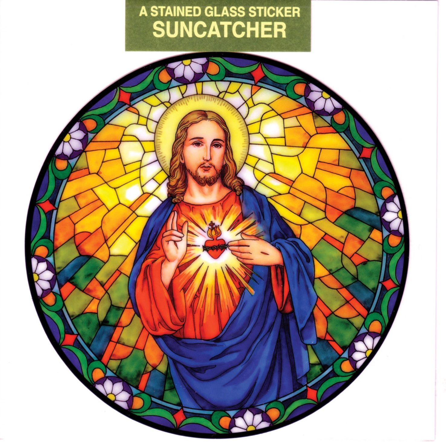 Sacred Heart Static Sticker / Window Cling