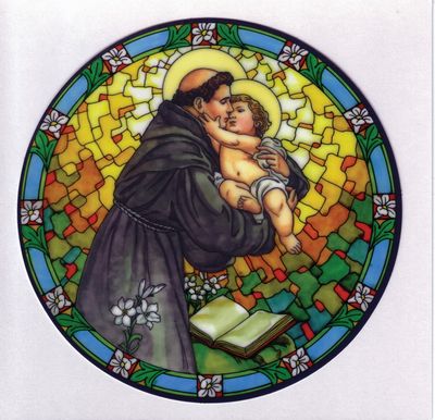 Saint Anthony Static Sticker / Window Cling
