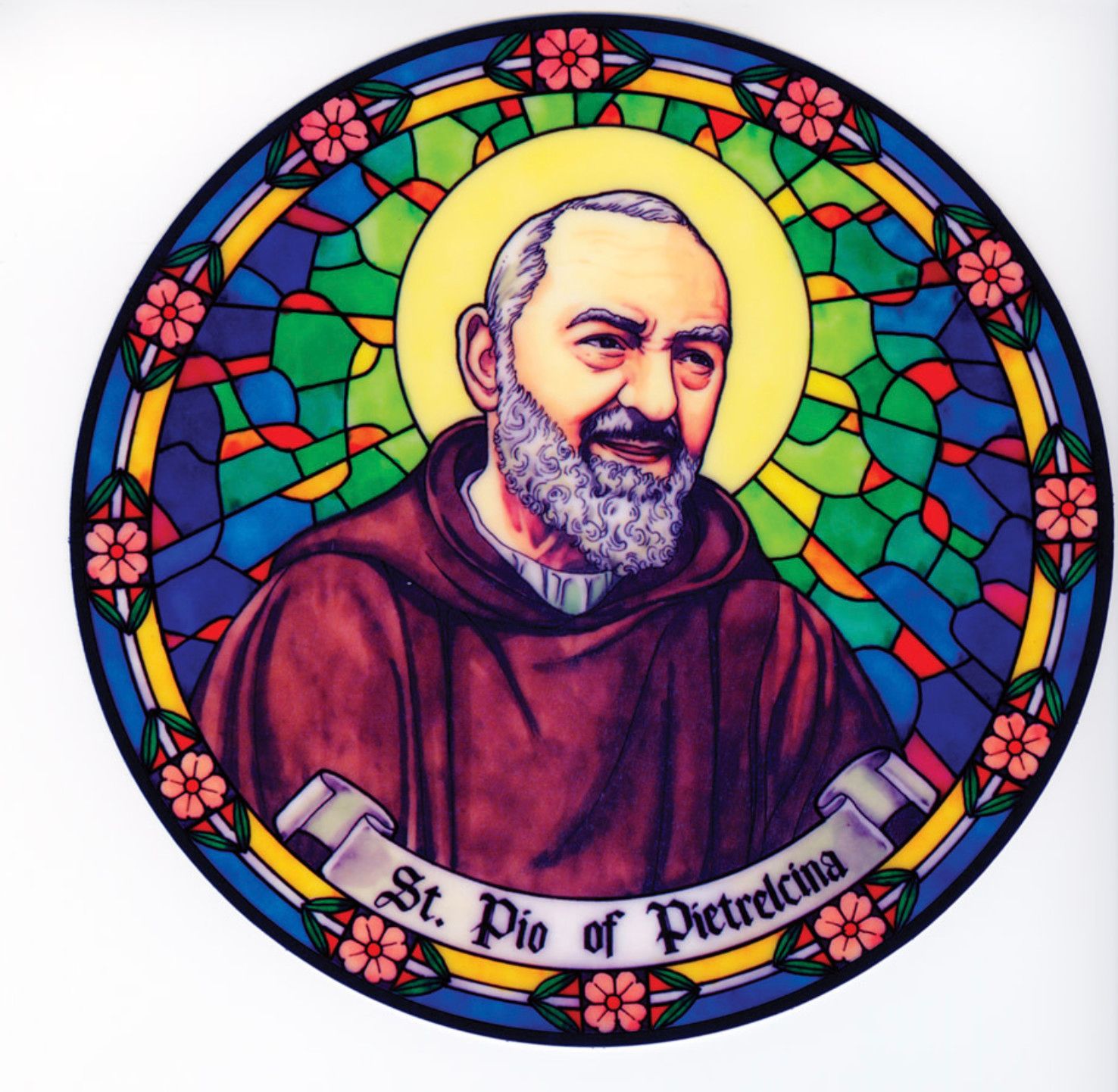 Padre Pio Static Sticker / Window Cling