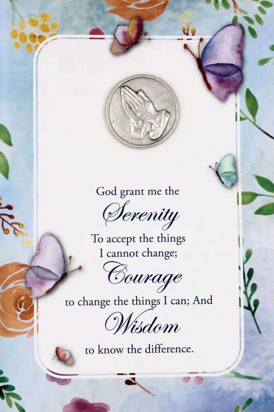 Serenity Prayer Greeting Card with Prayer Token