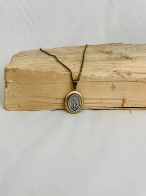 Our Lady of Guadalupe Bronze Locket Necklace