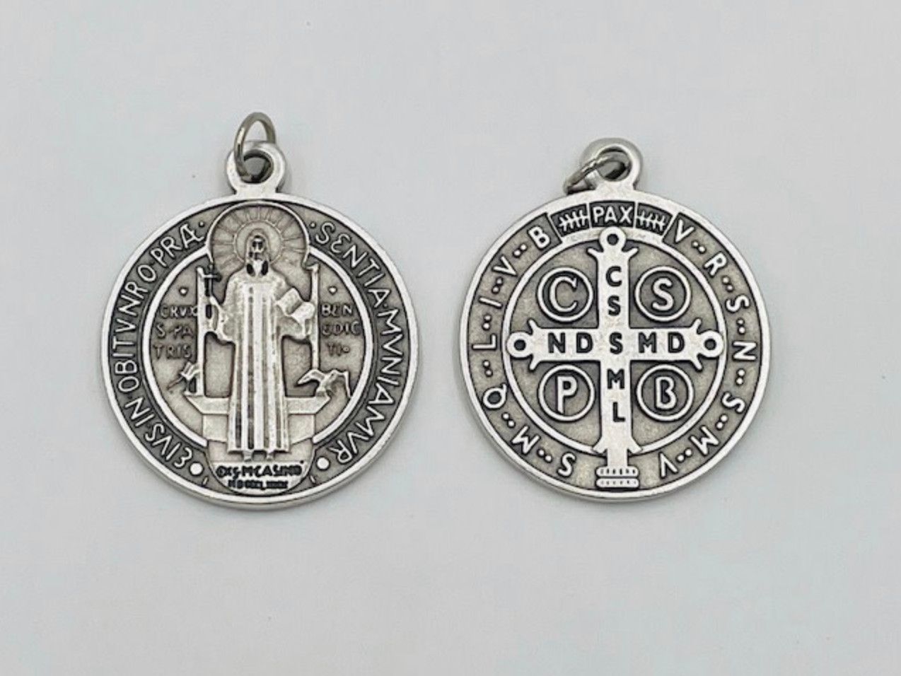 St Benedict Medals 2&quot; silver-tone