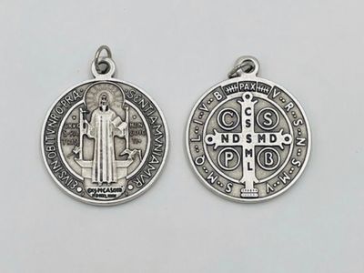 St Benedict Medals 2&quot; silver-tone