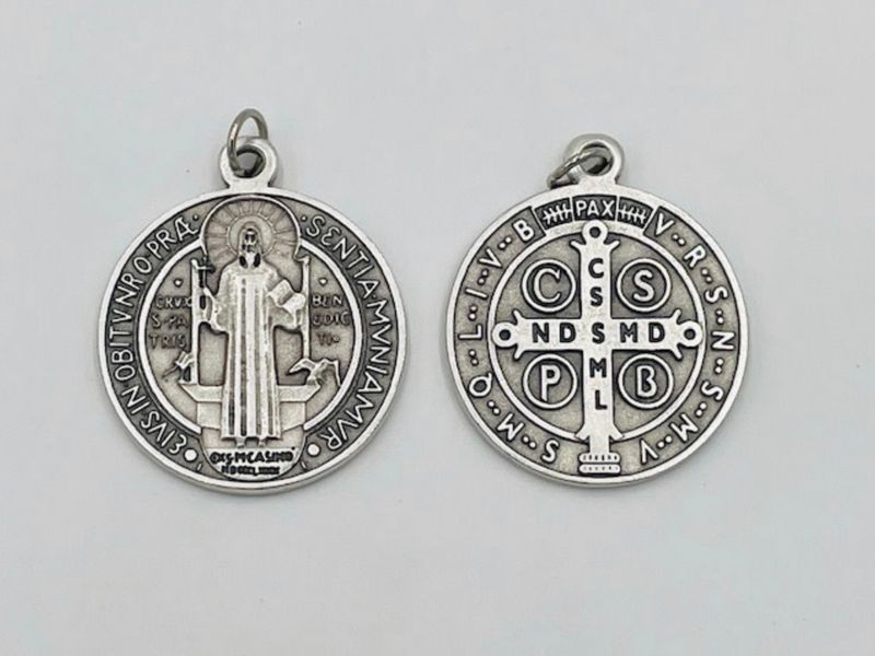 St Benedict Medals 2&quot; silver-tone