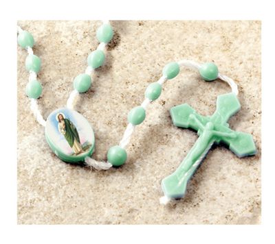 St Jude Green Plastic Rosary