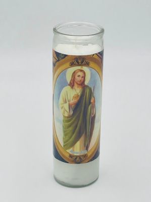 Saint Jude Glass Container Candle