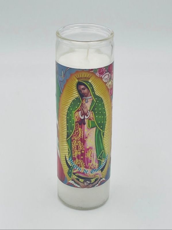 Our Lady of Guadalupe Glass Container Candle