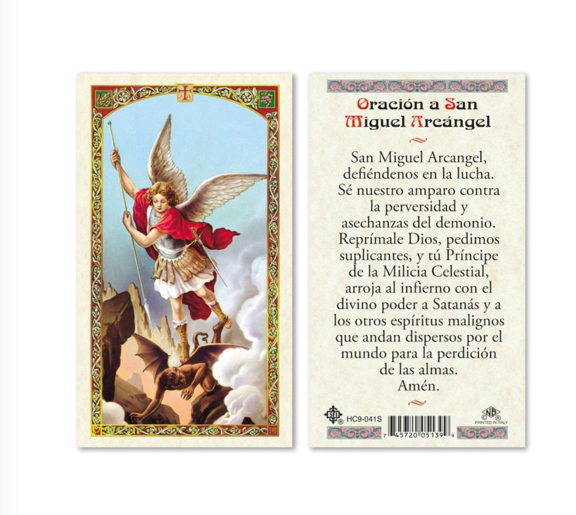 Oracion a San Miguel Arcangel Holy Card