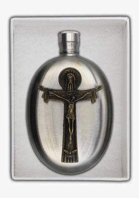 Holy Trinity Oval Holy Water Flask 3oz