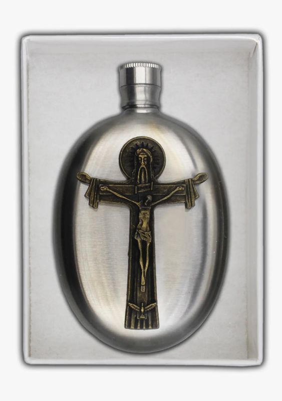 Holy Trinity Oval Holy Water Flask 3oz
