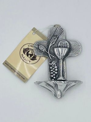 Handmade Pewter 1st Holy Communion Holy Water Font