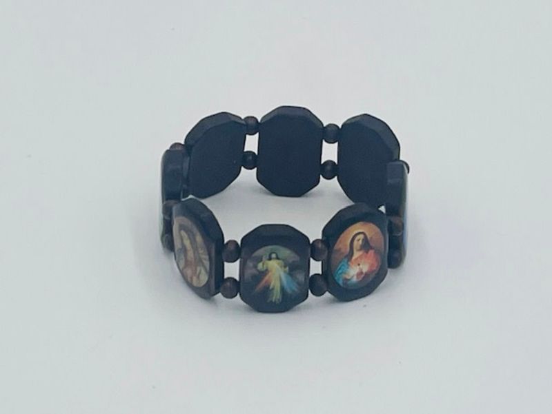 Sacred Images Wooden Bracelet - large