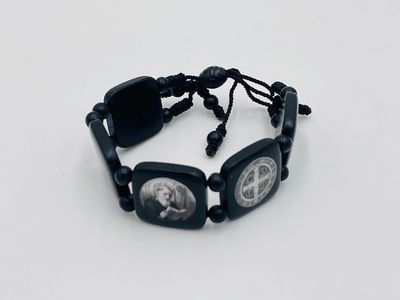St Benedict Black Wood Bracelet